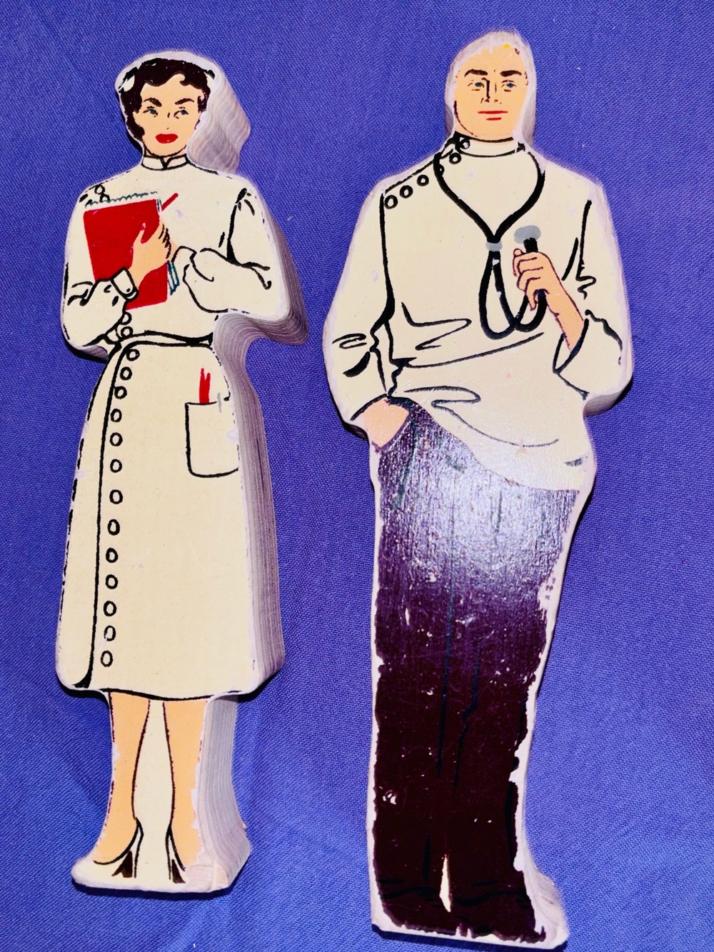 Vintage Guidecraft Wooden Wedgie Career People